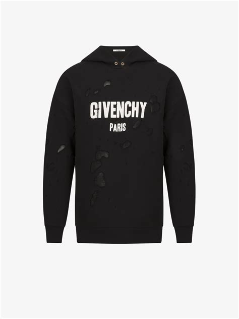 givenchy destroyed hoodie fake|givenchy hoodie distressed.